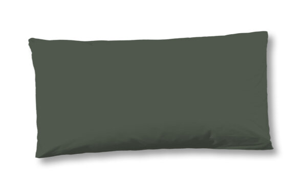 HIP Kissenbezug 40x80 cm Mako Satin Uni Einfarbig grün