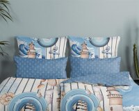 HIP Kissenbezug 40x80 cm Mako Satin Aldiana Mandalas/ Maritim blau