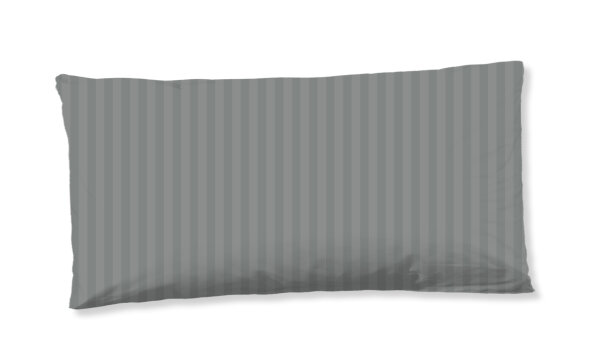 Descanso Kissenbezug 40x80 cm Mako Satin Hotel Sevilla ruhiger Satin-Streifen grau