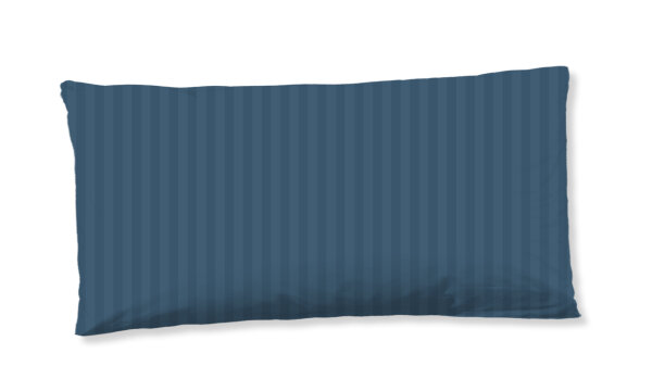 Descanso Kissenbezug 40x80 cm Mako Satin Hotel Sevilla ruhiger Satin-Streifen blau