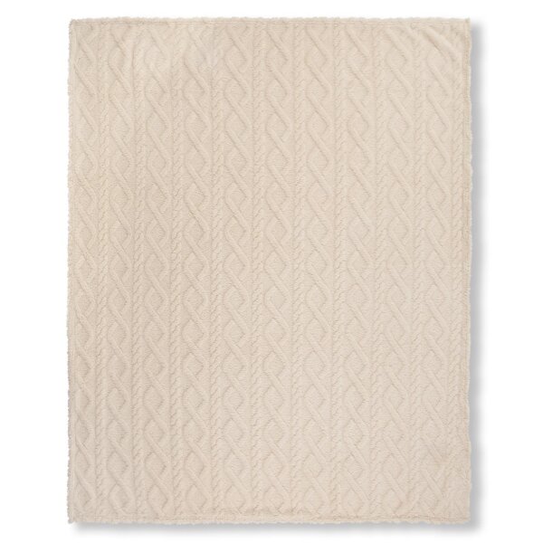 Descanso Plaid 130x160 cm Jacquard-Teddy Jacquard Teddy Jacquard Teddy natur