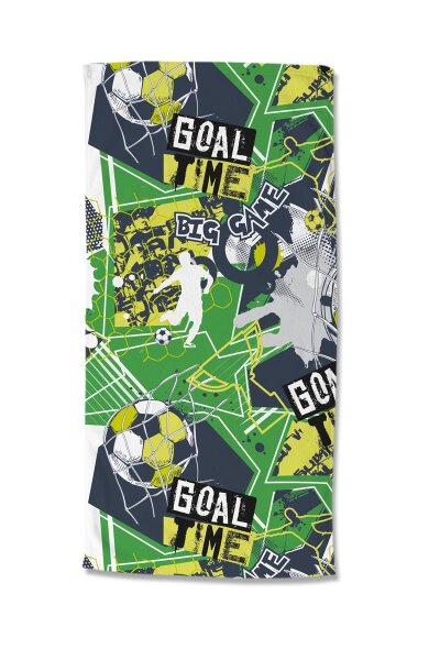 Good Morning Strandtuch 75x150 cm Frottee Goaltime Fußball grün