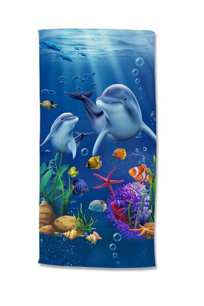 Good Morning Strandtuch 75x150 cm Frottee Mare Delfine / Meer blau