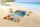 Good Morning Strandtuch 100x180 cm Frottee Havana tropischer Strand mit Seestern und Muscheln bunt