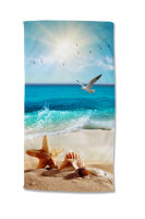 Good Morning Strandtuch 100x180 cm Frottee Sealife Blumen...