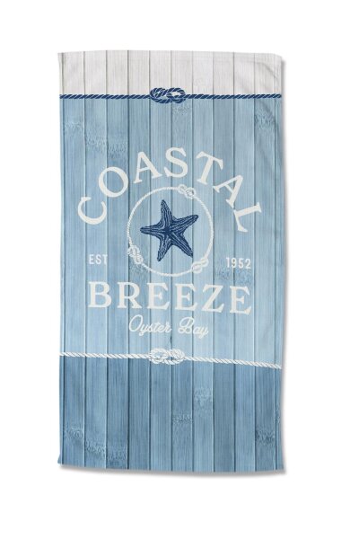 Good Morning Strandtuch 100x180 cm Frottee Breeze Holzbretter / maritim blau