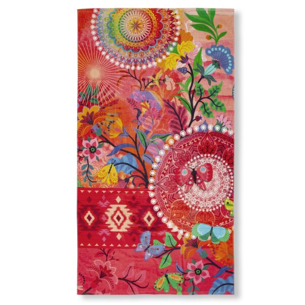 HIP Strandtuch 100x180 cm Frottee Giselah Mandalas und Blumen bunt