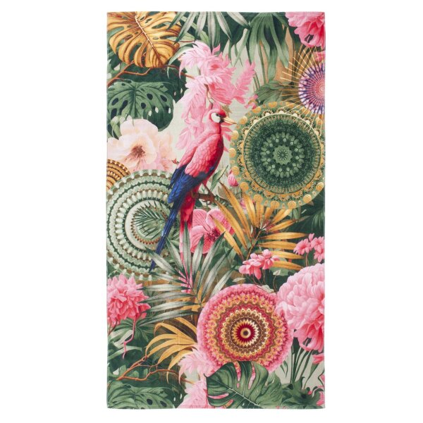 HIP Strandtuch 100x180 cm Frottee Palay Mandalas und Blumen ist tropisch gr&uuml;n