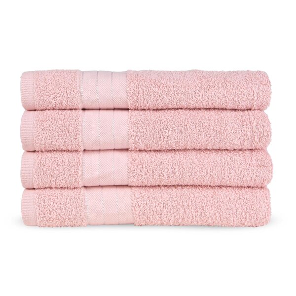 Good Morning Uni handtuch 4 x 50x100 cm Frottee Uni Einfarbig rosa