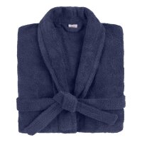 HIP Bademantel XS/S Frottee Uni einfarbig blau