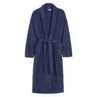 HIP Bademantel M/L Frottee Uni einfarbig blau