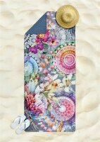 HIP Sporthandtuch 75x180 cm Polyvelvet Olinga Mandalas und Blumen grau