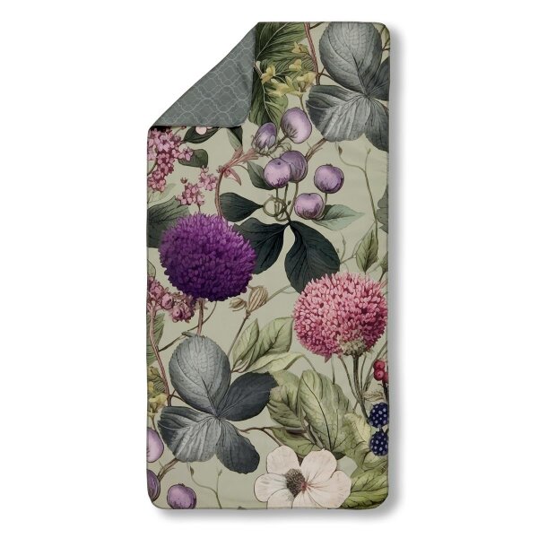 Descanso Sporthandtuch 50x100 cm Polyvelvet Onaz fleurs & feuilles grün
