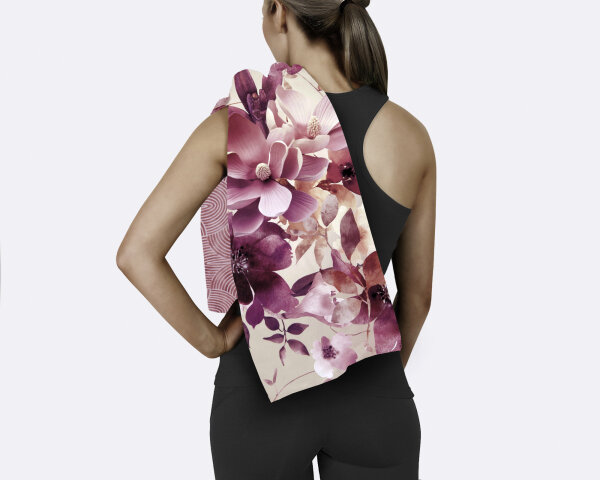 Descanso Sporthandtuch 50x100 cm Polyvelvet Chaja fleurs natur