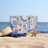 HIP Tasche 43x60 cm Gewebtes Polyester Aldiana Mandalas und maritim / Strand-Thema blau