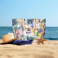 Descanso Tasche 43x60 cm Gewebtes Polyester Dilana Blumen und Vögel natur