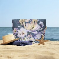 Descanso Tasche 43x60 cm Gewebtes Polyester Mirery Blumen blau