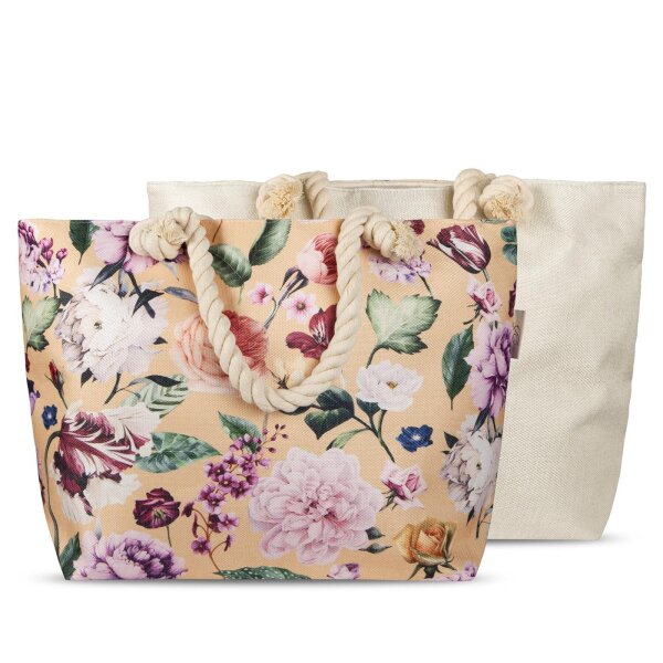 Descanso Tasche 43x60 cm Gewebtes Polyester Fiori Blumen gelb