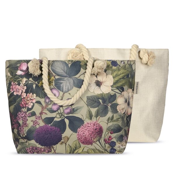 Descanso Tasche 43x60 cm Gewebtes Polyester Onaz Blumen & Blätter grün