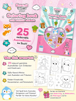 Kawaii Cuties Malbuch + Sticker mit Duft DIN A4 Kinder Geschenke f&uuml;r M&auml;dchen und Jungen