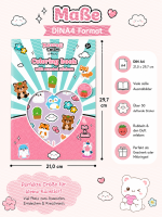 Kawaii Cuties Malbuch + Sticker mit Duft DIN A4 Kinder Geschenke f&uuml;r M&auml;dchen und Jungen