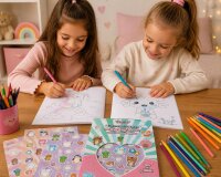 Kawaii Cuties Malbuch + Sticker mit Duft DIN A4 Kinder Geschenke f&uuml;r M&auml;dchen und Jungen