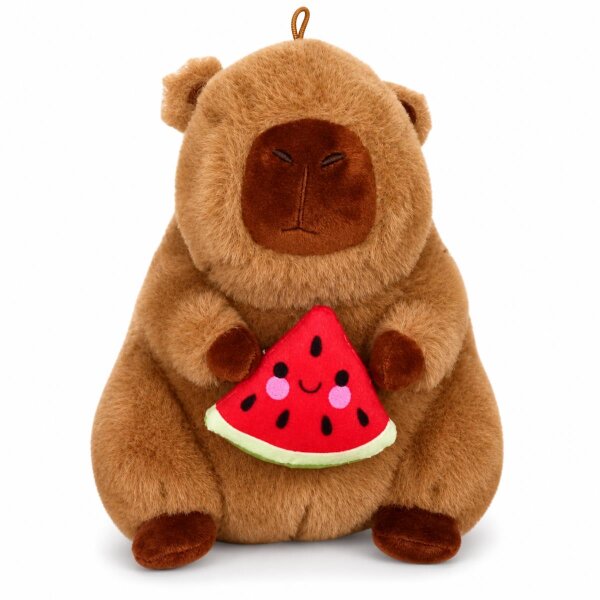 Capybara Kuscheltier 20 cm mit Frucht Wassermelone Anhänger weich Plüschtier Kinder Deko Geschenk