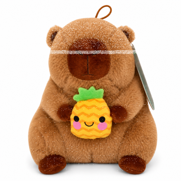Capybara Kuscheltier 20 cm mit Frucht Ananas Anh&auml;nger weich Pl&uuml;schtier Kinder Deko Geschenk