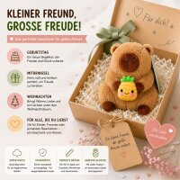 Capybara Kuscheltier 20 cm mit Frucht Ananas Anh&auml;nger weich Pl&uuml;schtier Kinder Deko Geschenk