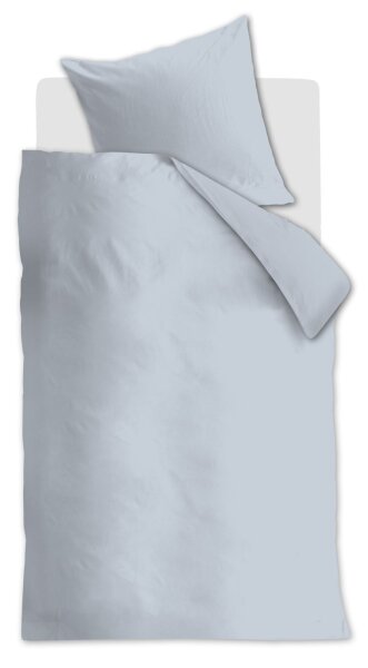 Ambiante Baumwolle Bettwäsche Cotton Uni Light Blue Hell 155 cm x 220 cm blau