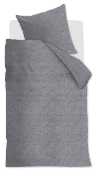 Ambiante Baumwolle Bettwäsche Edo Dark Grey Dunkel 155 cm x 220 cm grau