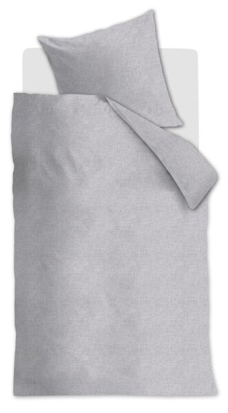 Ambiante Baumwolle Bettwäsche Edo Soft Grey Zart 155 cm x 220 cm grau