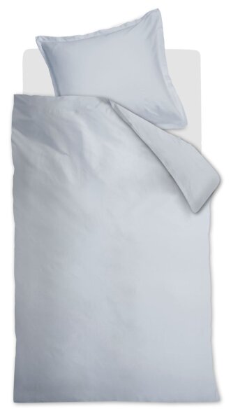 Ambiante Mako Satin Bettwäsche Satin Uni Light Blue Hell 135 cm x 200 cm blau