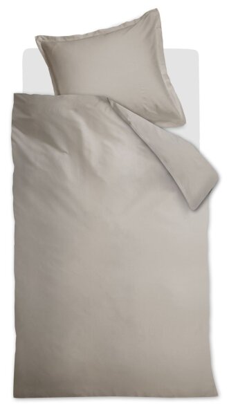 Ambiante Mako Satin Bettwäsche Satin Uni Sand Sand 135 cm x 200 cm natur