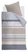 Beddinghouse Mako Satin Bettwäsche Hil Blue 135 cm x 200 cm blau