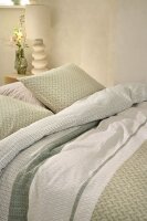 Beddinghouse Mako Satin Bettwäsche Hil Grey Green grün 155 cm x 220 cm grau