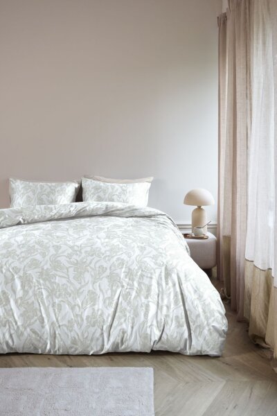 Beddinghouse Mako Satin Bettwäsche Irys Sand Sand 135 cm x 200 cm natur
