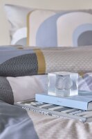 Beddinghouse Mako Satin Bettwäsche Archi Blue Grey grau 155 cm x 220 cm blau
