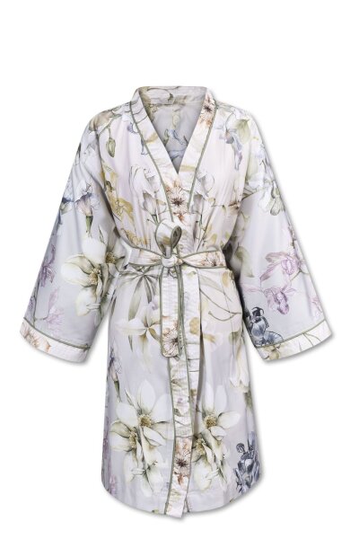 Beddinghouse Bademantel KAR Branche Kimono Grey Green L/XL Graugr&uuml;n