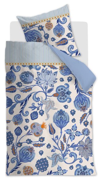 Oilily Mako Satin Bettwäsche OLY Taya Blue 135 cm x 200 cm blau