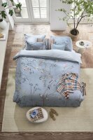 PiP Studio Perkal Bettwäsche PIP Bamboo Blossom Light Blue Hell 135 cm x 200 cm blau