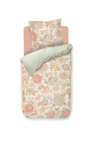 PiP Studio Perkal Bettwäsche PIP Bombay Bold Off-white Cremefarben 155 cm x 220 cm natur