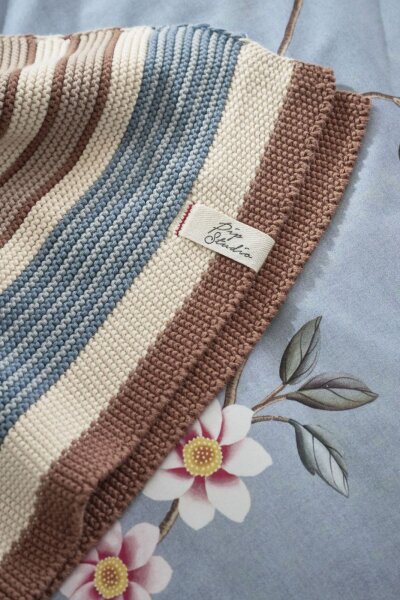 PIP Studio Kuscheldecke PIP Bonsoir Combistripe Blue 130x170 Blau