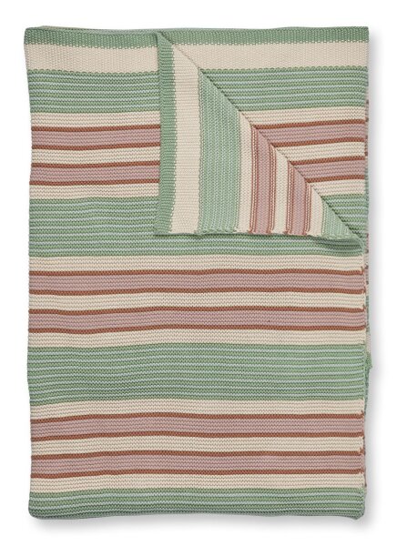 PIP Studio Kuscheldecke PIP Bonsoir Combistripe Green 130x170 Gr&uuml;n