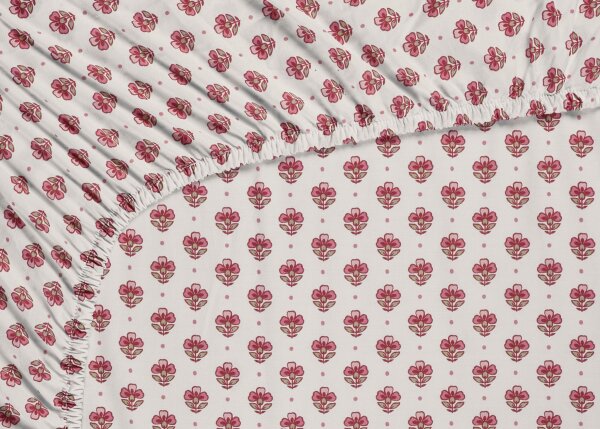 PIP Studio Spannbettlaken PIP Jaipur Flower FS Light Pink 90x200 Hellrosa