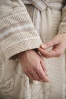 PIP Studio Bademantel PIP Jasmin Jacquard Bathrobe Sand S Sand