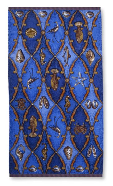 PiP Studio Heimtextilie Strandtuch PIP Little Sea Beachtowel Blue 100 cm x 180 cm blau