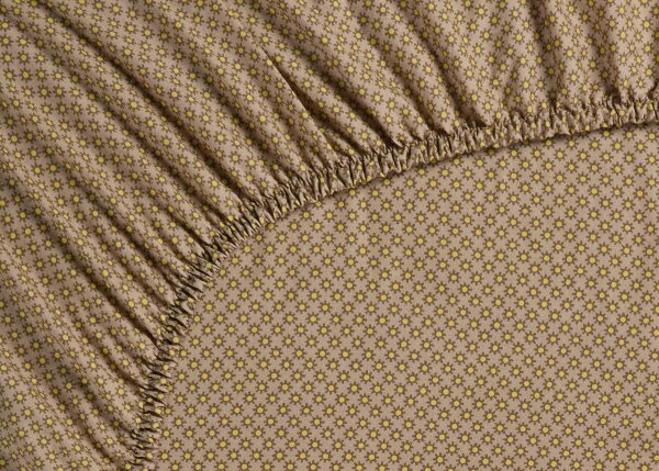 PIP Studio Spannbettlaken PIP Twinkle Star FS Yellow Khaki 160x200 Gelbes Khaki