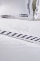 Rivièra Maison Baumwolle Bettwäsche RM Leandro Navy Marine 135 cm x 200 cm blau