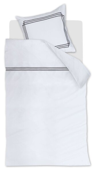 Rivièra Maison Baumwolle Bettwäsche RM Leandro Navy Marine 155 cm x 220 cm blau